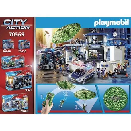 PLAYMOBIL - 70569 - City Action - Hélicoptère de police et parachutiste BLEU 4 - vertbaudet enfant 