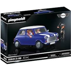 Jouet-Jeux d'imagination-Figurines, mini mondes, héros et animaux-PLAYMOBIL - 70921 - Mini Cooper - Classic Cars avec toit amovible et effets lumineux