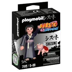 Jouet-Jeux d'imagination-Figurines, mini mondes, héros et animaux-PLAYMOBIL - 71115 - Shizune - Naruto Shippuden - Figurine Kunoichi avec Tonton le cochon