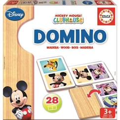 Jouet-Jeux de société-Jeu de domino en bois Mickey - EDUCA - Domino bois Mickey - Mixte - Enfant - Multicolore