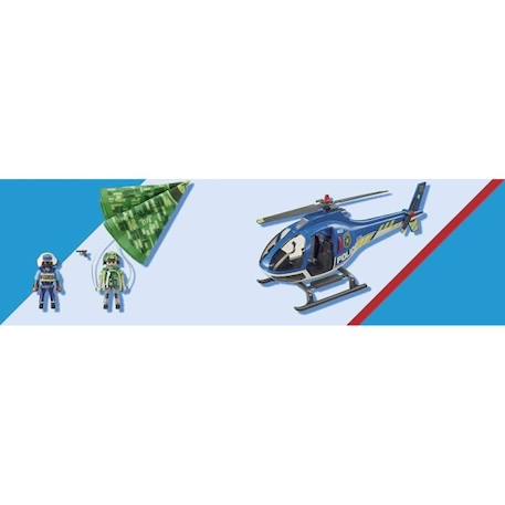 PLAYMOBIL - 70569 - City Action - Hélicoptère de police et parachutiste BLEU 6 - vertbaudet enfant 