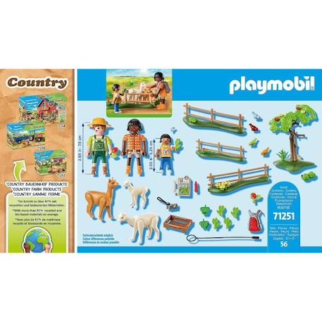 PLAYMOBIL - 71251 - Country La Ferme - Enclos à alpagas et randonneurs BLEU 5 - vertbaudet enfant 