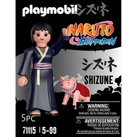 PLAYMOBIL - 71115 - Shizune - Naruto Shippuden - Figurine Kunoichi avec Tonton le cochon NOIR 3 - vertbaudet enfant 