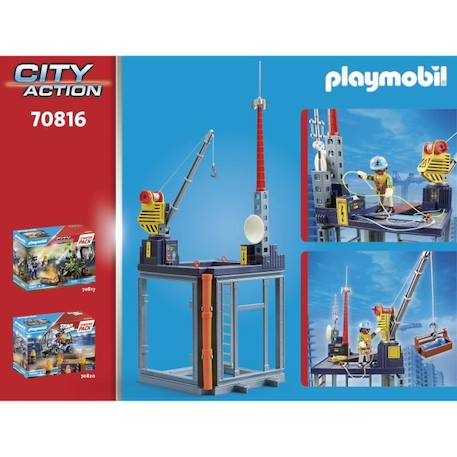 PLAYMOBIL - 70816 - City Action La Construction - Starter Pack - Plateforme de construction BLEU 3 - vertbaudet enfant 