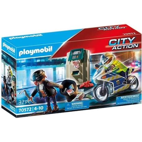 PLAYMOBIL - 70572 - City Action - Policier avec moto et voleur - Bleu - A partir de 4 ans - Mixte BLEU 1 - vertbaudet enfant 
