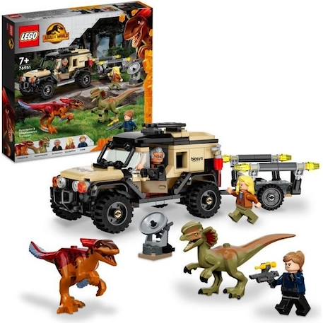LEGO® 76951 Jurassic World Le Transport du Pyroraptor et du Dilophosaurus, Dinosaures avec Buggy Tout-Terrain, dès 7 Ans NOIR 1 - vertbaudet enfant 