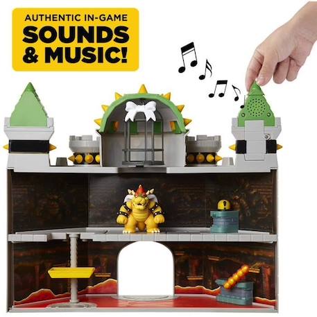 Playset Château de Bowser - JAKKS PACIFIC - Super Mario - Figurine de Bowser - Effets sonores - Mécanismes fonctionnels BEIGE 2 - vertbaudet enfant 