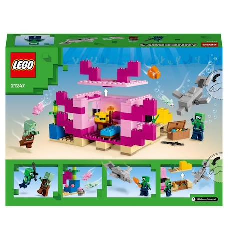 LEGO® Minecraft 21247 La Maison Axolotl, Jouets pour Enfants avec Zombie, Dauphin et Poisson ROSE 6 - vertbaudet enfant 
