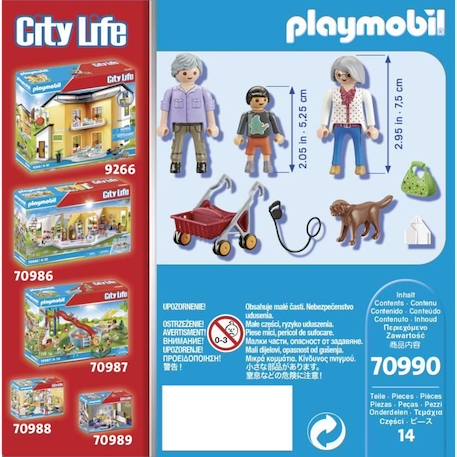 PLAYMOBIL - 70990 - City Life - Grands-Parents avec Petit-Fils BLEU 3 - vertbaudet enfant 