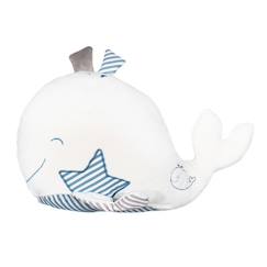 Jouet-Premier âge-Doudou baleine en velours blanc - SAUTHON - Blue Baleine - Mixte - 34 x 25 cm - Bébé