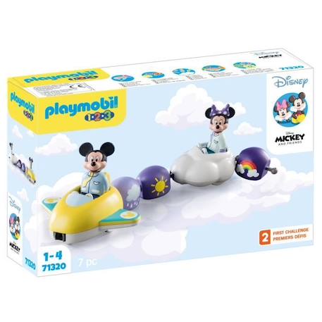 Train des nuages de Mickey et Minnie - PLAYMOBIL 1.2.3 - Disney - 7 pièces BLEU 1 - vertbaudet enfant 