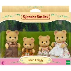 Jouet-Jeux d'imagination-Figurines miniatures - SYLVANIAN FAMILIES - La famille Ours - 4 personnages articulés et habillés avec soin