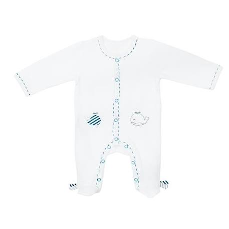 Pyjama bébé à  manches longues en velours BLANC 1 - vertbaudet enfant 