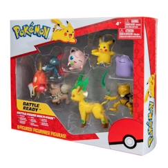 Jouet-Jeux d'imagination-8 figurines BANDAI - Pokémon - Pikachu, Rondoudou, Rocabot, Abra, Farfuret, Métamorph, Phyllali et Magicarpe