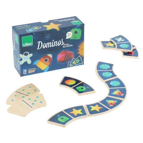 Dominos en bois - Vilac - Dans les étoiles - Réversibles - Pour enfants dès 2 ans BLEU 1 - vertbaudet enfant 