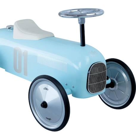 Porteur voiture de course en métal - Vilac - Vintage bleu tendre - Pour enfant dès 18 mois BLEU 3 - vertbaudet enfant 