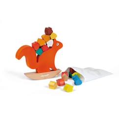 Jouet-JANOD - Nutty Balance (bois) - Jeu d'équilibre pour bébé de 18 mois - Multicolore