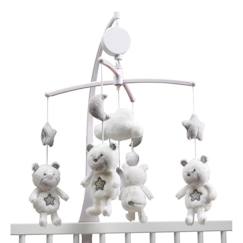 Mobile musical bébé Ours en polyester blanc  - vertbaudet enfant