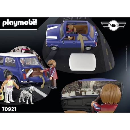 PLAYMOBIL - 70921 - Mini Cooper - Classic Cars avec toit amovible et effets lumineux BLEU 4 - vertbaudet enfant 