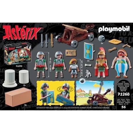PLAYMOBIL - 71268 - Astérix : Numerobis et la bataille du Palais - Siège  des Romains - 56 pièces - Multicolore bleu - Playmobil