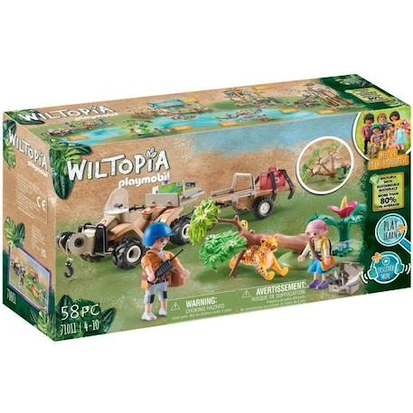 PLAYMOBIL - 71011 - Wiltopia - Quad de secours pour animaux - Matériaux recyclés ou biosourcés MARRON 1 - vertbaudet enfant 