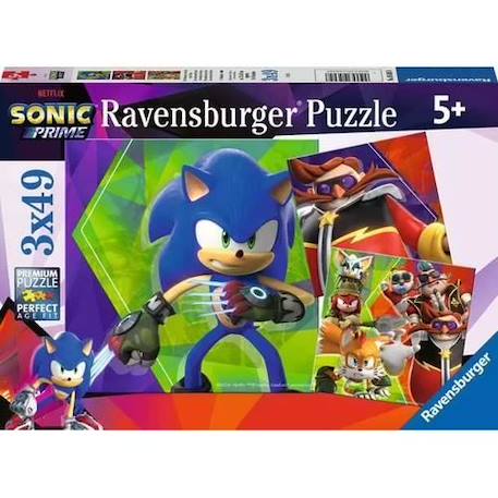Ravensburger - 00005695 - Puzzles 3x49 p - les aventures de sonic / sonic prime BLANC 1 - vertbaudet enfant 