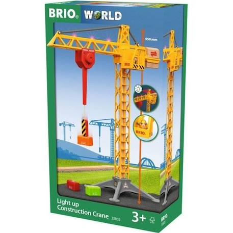 Grande grue lumineuse BRIO - Modèle 33835 - Jouet de construction pour enfant de 3 ans et plus VERT 1 - vertbaudet enfant 