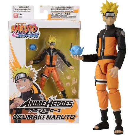 Figurine Anime Heroes Naruto Uzumaki 17 cm - BANDAI - Collectionnez toutes les figurines Anime Heroes de Bandai ORANGE 1 - vertbaudet enfant 