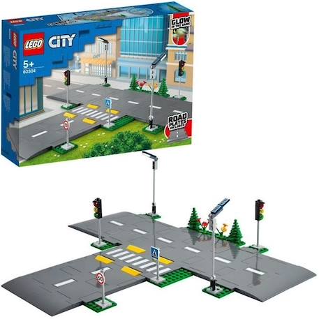 LEGO® City 60304 Intersection à assembler, Jeu construction ville avec panneaux et routes à imbriquer pour garçon ou fille BLEU 1 - vertbaudet enfant 