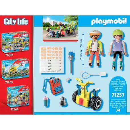 PLAYMOBIL - 71257 - City Action Les Secouristes - Starter Pack - Secouriste avec gyropode BLEU 6 - vertbaudet enfant 