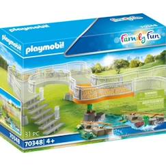 -PLAYMOBIL - Extension pour parc animalier - Modèle 70348 - 31 pièces - Pour enfant de 4 ans et plus - Bleu