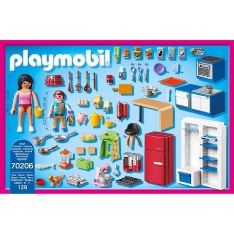 PLAYMOBIL - 70206 - Dollhouse La Maison Traditionnelle - Cuisine familiale - 129 pièces - Mixte - Plastique ROSE 2 - vertbaudet enfant 