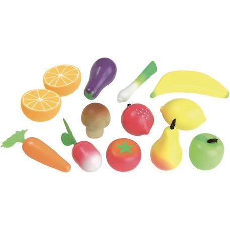 Set de fruits et légumes en bois - VILAC - Jour de marché - 12 pièces - Bleu - Jouet BLEU 4 - vertbaudet enfant 