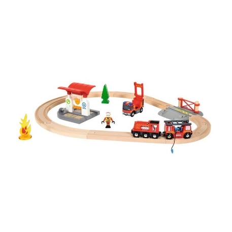 Brio World Circuit Action Pompier  - Coffret complet 18 pièces - Circuit de train en bois - Ravensburger - Mixte dès 3 ans - 33815 BLEU 2 - vertbaudet enfant 