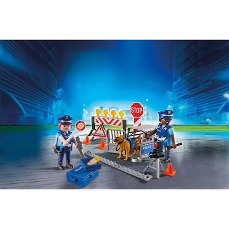 Playmobil - Barrage de Police - City Action - Contrôle de vitesse - Accessoires inclus BLEU 2 - vertbaudet enfant 