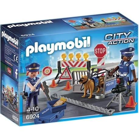 Playmobil - Barrage de Police - City Action - Contrôle de vitesse - Accessoires inclus BLEU 1 - vertbaudet enfant 
