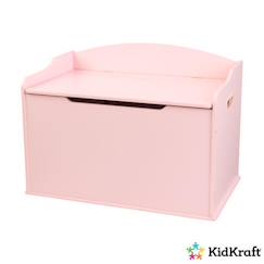 Chambre et rangement-Coffre à jouets en bois pour enfants - KidKraft - Austin - Rose - Charnière de sécurité - Rangement