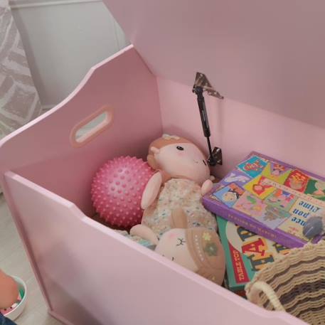 Coffre à jouets en bois pour enfants - KidKraft - Austin - Rose - Charnière de sécurité - Rangement ROSE 3 - vertbaudet enfant 