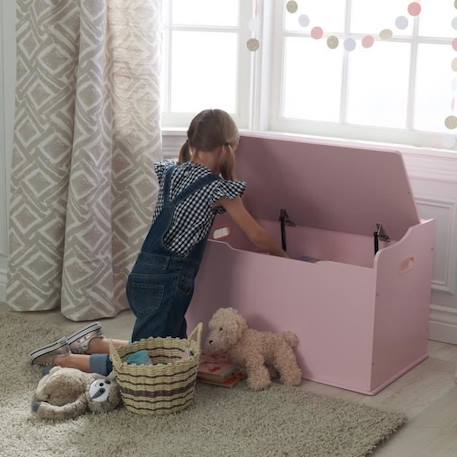 Coffre à jouets en bois pour enfants - KidKraft - Austin - Rose - Charnière de sécurité - Rangement ROSE 4 - vertbaudet enfant 