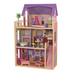 Jouet-Poupons et poupées-KIDKRAFT - Maison de poupées Kayla en bois + 11 pièces - Rose