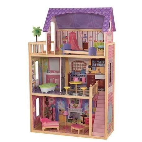 KIDKRAFT - Maison de poupées Kayla en bois + 11 pièces - Rose ROSE 1 - vertbaudet enfant 