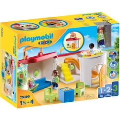 Jouet-Jeux d'imagination-PLAYMOBIL - Garderie transportable - Bleu - Playmobil 1.2.3 - Pour Enfant de 18 mois et plus