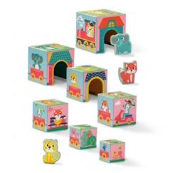 Jouet-Jeux d'imagination-Tour de blocs à empiler avec figurines d’animaux