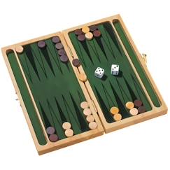Jouet-Jeux de société-Jeu de plateau - GOKI - GOKI Backgammon - Vert - Mixte - 6 ans et plus