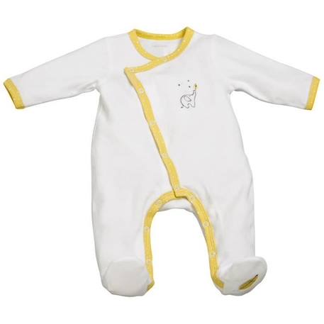 Pyjama bébé en velours BLANC 1 - vertbaudet enfant 
