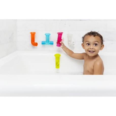 Jeu de tuyaux pour le bain BOON PIPES - Multicolore - A partir de 12 mois JAUNE 2 - vertbaudet enfant 