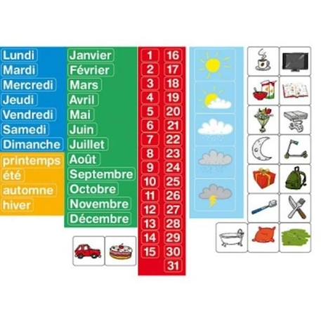 JEUJURA Magnets pour tableau Calendrier - Coffret De 80 Caracteres BLEU 3 - vertbaudet enfant 