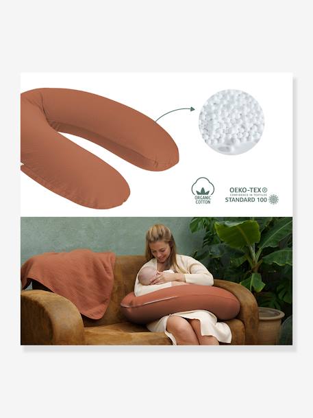 Coussin de maternité Doomoo beige imprimé+Buddy ethnic+Buddy taupe+Tetra sand+Tetra terra+vert 30 - vertbaudet enfant 