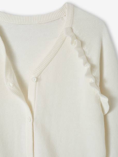 Gilet fille à volants cérémonie beige doré+écru+rose pâle+vert 6 - vertbaudet enfant 