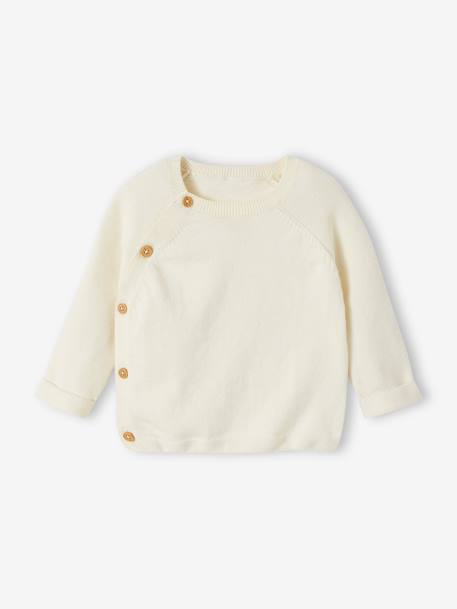 Pull bébé en tricot ouverture naissance écru 1 - vertbaudet enfant 